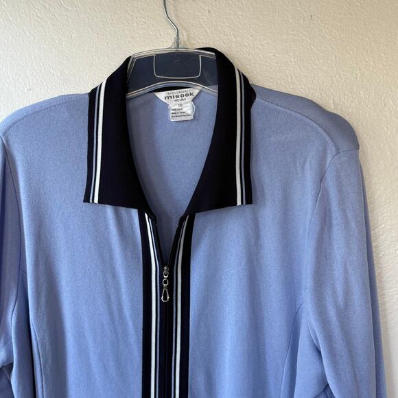 Misook Periwinkle Black Zip up block cardigan Size 1X - Picture 3 of 7